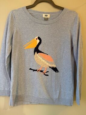 Old Navy Light Blue Crewneck Pelican 100% cotton sweater size medium